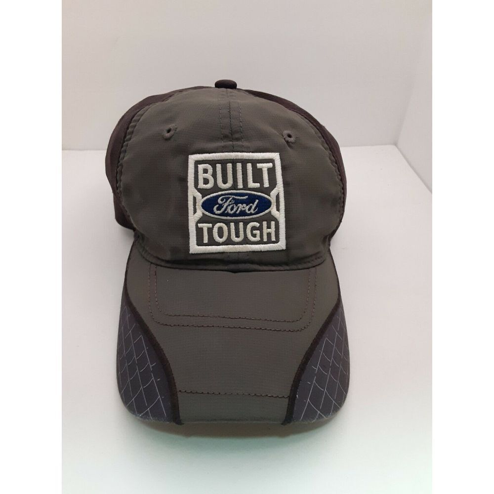 Ford Built Ford Tough Strap Back Hat Cap Gray & Black | OSFA | 100%‎ Polyester